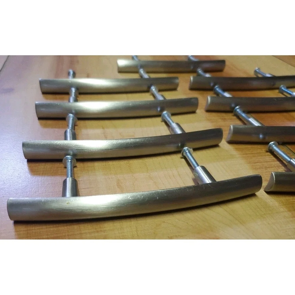 Brushed Nickel Cabinet Door Handles Drawer Pulls 5.25 inch Lot Of 9